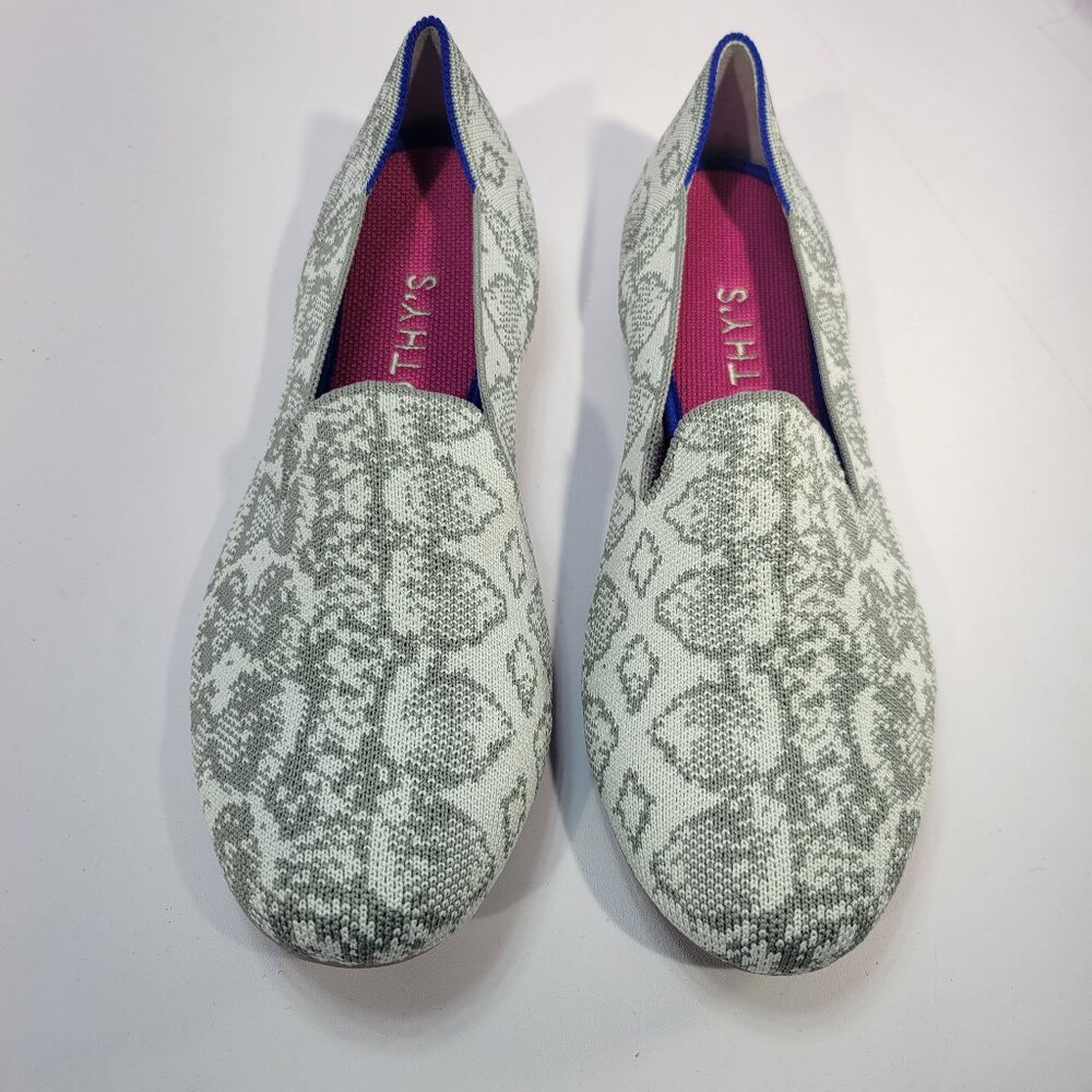 Rothy's The Loafer Women's Size 7.5 US Grey Snake Round Toe Slip on Flat Shoes